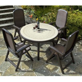 Colosseo 120cm Ravenna Table with Beta Chairs in Coffee