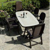 Toscana 165cm Ravenna Table with Optional Beta Chairs in Coffee