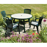 Toscana 120cm Plain Table Witn Diana Chairs in Green