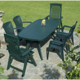 Toscana 165cm Plain Table with Diana Chairs in Green