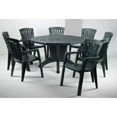 Olimpo Table Plain Top with optional Diana Chairs in Green