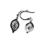 Chandi Court Sterling Silver Leaf Shaped Drop Earrings