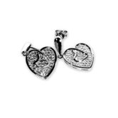 Chandi Court Sterling Silver Heart Shaped Drop Earrings
