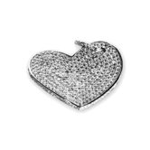 Chandi Court Sterling Silver Heart Shaped Pendant with Cubic Zirconium
