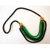 Rachel Paula Turquoise and Black Silk Rope Necklace