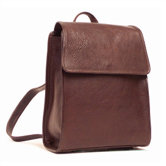 Leather Backpack with Magnetic Snap Closure