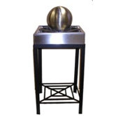 Square Tabletop Sphere Fountain with Legs