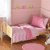 Toddler Bedding 4 Piece Toddlar Bed Set Light Pink / Dark Pink