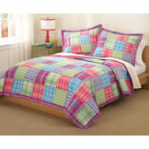 Kelsey Pink Quilt with Pillow Sham