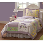 Patch of Flowers Twin Quilt with Pillow Sham