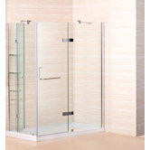 Pivot Door Frameless Shower Enclosure including Shelving