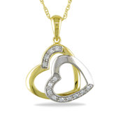Rope Chain Round Cut Diamonds Heart Pendant