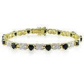 Heart Cut Sapphire Link Bracelet