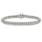 Sterling Silver Round Cut Diamond Bracelet