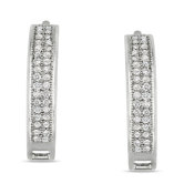 Round Cut Diamond Hoop Earrings