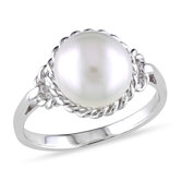Sterling Silver Round Cut Pearl Fashion Ring