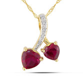 10K Yellow Gold Heart to Heart Pendant