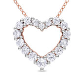 Round Cut Sapphire Heart Pendant