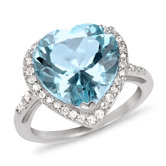 Sterling Silver Round Cut Topaz Ring