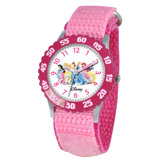 Kid's Princess Stainless Steel Time Teacher Watch in Pink