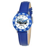 Kid's Cars Time Teacher Watch in Blue with Blue Bezel