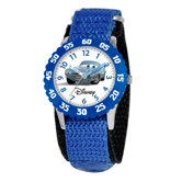 Cats123Kid's Cars Time Teacher Velcro Watch in Blue with Blue Bezel