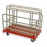 Coated Heavy Duty Cross - Braced Panel / Sheet Mover 5" Phenolic Casters, 2 Fixed, 2 Swivel