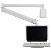 Long Reach LCD Monitor Arm with Front Keyboard Holder