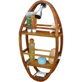 Spa Teak Oval Shower Organizer