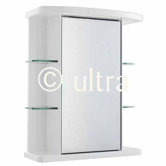 Verve Single Mirror Cabinet in High Gloss White
