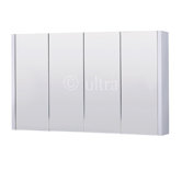 Lux 4 Door Mirror Cabinet in High Gloss White