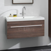 Glide Bathroom Basin and Cabinet in Walnut