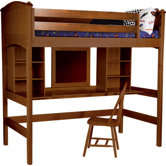 Cooley Twin Loft Bed with Bookshelves and Desk