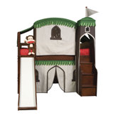 Mission Twin Low Loft Bed with Tent and Stairs