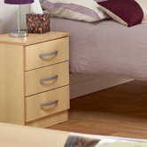 Budapest 3 Drawer Bedside Table