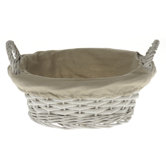 Tobs Willow Storage Bread Basket in White