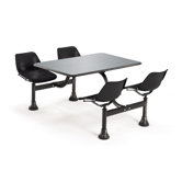 24"x48"  Group/Cluster Table and Chairs with Stainless Steel Top