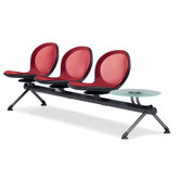 Net Series Mesh Three Chair Beam Seating with Table