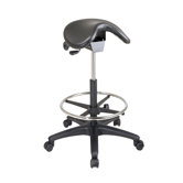 Height Adjustable Backless Stool with Saddle Seat