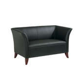 Leather Love Seat with Open Wing
