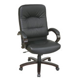High-Back Eco Leather Chair with Padded Arms