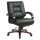 Deluxe Mid-Back Leather Executive Chair with Arms