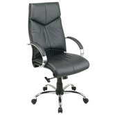 Deluxe High-Back Executive Leather Office Chair with Arms