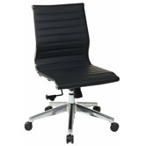 Mid-Back Eco Leather Armless Office Chair