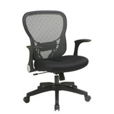 Deluxe R2 SpaceGrid&reg; Back Mesh Seat Chair with Flip Arms and Nylon Base
