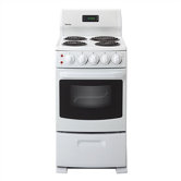20" 4-Burner Electric Range in White with Oven Window