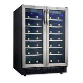Silhouette 54 Bottle Wine Cooler in Black with Stainless Steel Door Trim