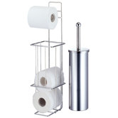 Chrome Toilet Brush and Loo Roll Dispenser