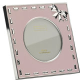 Baby Enamel Photo Frame Pink Ribbon Frame
