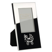 Baby Enamel Photo Frame Silver Pram Frame